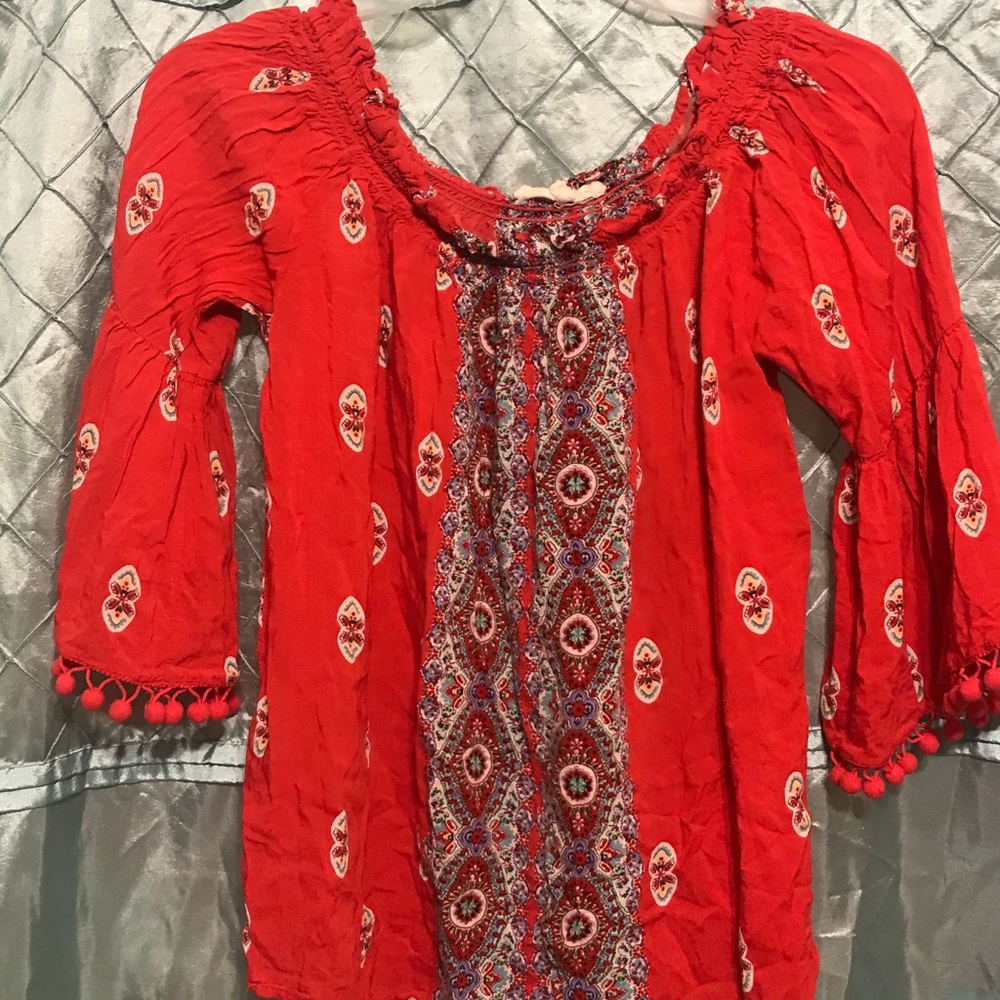 Boho red top